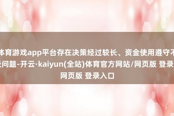 体育游戏app平台存在决策经过较长、资金使用遵守不高级问题-开云·kaiyun(全站)体育官方网站/网页版 登录入口