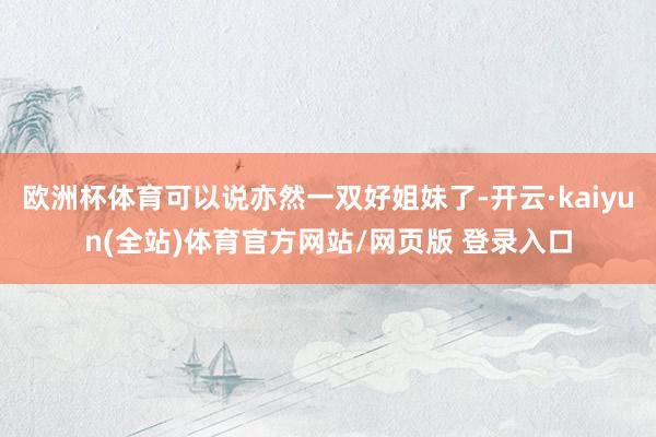 欧洲杯体育可以说亦然一双好姐妹了-开云·kaiyun(全站)体育官方网站/网页版 登录入口