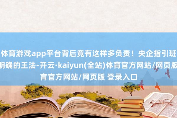 体育游戏app平台背后竟有这样多负责！央企指引班子排序有明确的王法-开云·kaiyun(全站)体育官方网站/网页版 登录入口