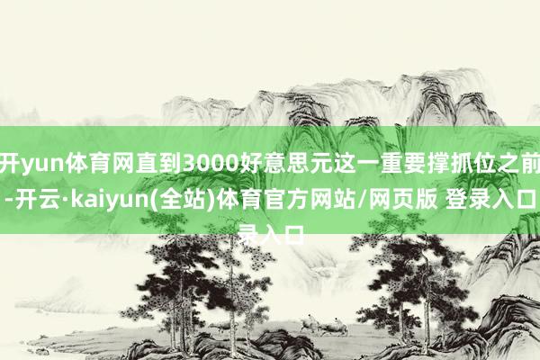 开yun体育网直到3000好意思元这一重要撑抓位之前-开云·kaiyun(全站)体育官方网站/网页版 登录入口
