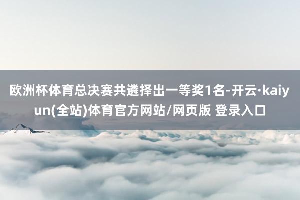 欧洲杯体育总决赛共遴择出一等奖1名-开云·kaiyun(全站)体育官方网站/网页版 登录入口