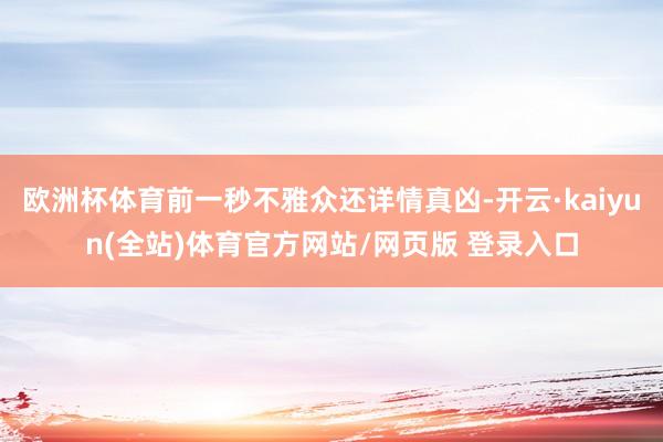 欧洲杯体育前一秒不雅众还详情真凶-开云·kaiyun(全站)体育官方网站/网页版 登录入口