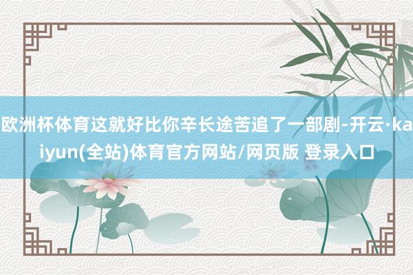欧洲杯体育这就好比你辛长途苦追了一部剧-开云·kaiyun(全站)体育官方网站/网页版 登录入口