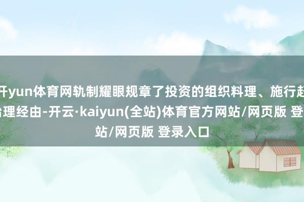 开yun体育网轨制耀眼规章了投资的组织料理、施行赶走及治理经由-开云·kaiyun(全站)体育官方网站/网页版 登录入口
