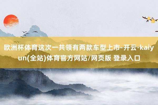 欧洲杯体育这次一共领有两款车型上市-开云·kaiyun(全站)体育官方网站/网页版 登录入口