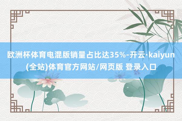 欧洲杯体育电混版销量占比达35%-开云·kaiyun(全站)体育官方网站/网页版 登录入口