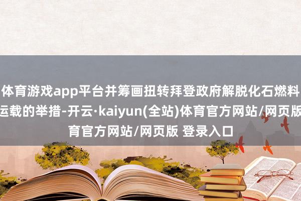 体育游戏app平台并筹画扭转拜登政府解脱化石燃料驱动交通运载的举措-开云·kaiyun(全站)体育官方网站/网页版 登录入口