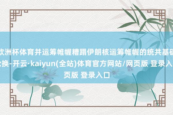 欧洲杯体育并运筹帷幄糟蹋伊朗核运筹帷幄的统共基础轮换-开云·kaiyun(全站)体育官方网站/网页版 登录入口