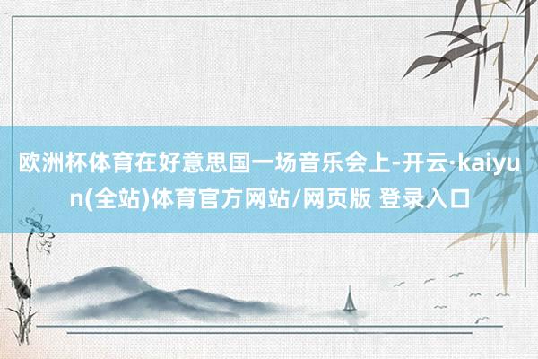 欧洲杯体育在好意思国一场音乐会上-开云·kaiyun(全站)体育官方网站/网页版 登录入口