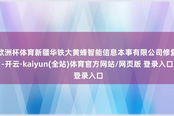 欧洲杯体育新疆华铁大黄蜂智能信息本事有限公司修复-开云·kaiyun(全站)体育官方网站/网页版 登录入口